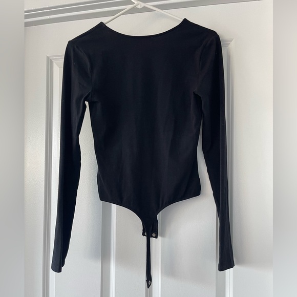 Express One Eleven Black Long Sleeve Thong Bodysuit Size S - Picture 2 of 4
